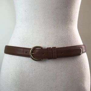 COACH genuine leather and brass British tan belt